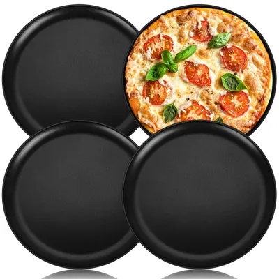 Zdjęcie produktu dla Zestaw 4 patelni do pizzy ze stali nierdzewnej, o średnicy 30 cm