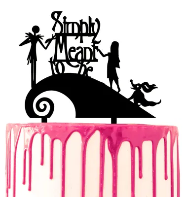 Tortenaufsatz "Simply meant to be", Acryl, schwarz, 15 cm