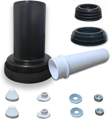 Productafbeelding van Uitgerust met afdichtringen en bevestigingselementen - Geschikt voor de meeste wandhangende toiletten - Aansluitset voor wand-wc