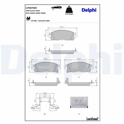 Image de Jeu de plaquettes de frein DELPHI avant pour NISSAN Ariya (FE0) LP5075EV
