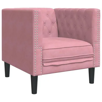 Produktbild von Chesterfield Sessel Rosa Samt 71 x 74,5 x 70,5 cm