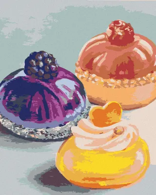 Produktbild von Zuty - Malen nach Zahlen - DESSERTS (MYROSLAVA VOLOSCHUK), 40x50 cm, mit Keilrahmen (bereits gespannt)