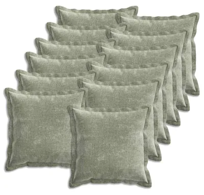 Imagen del producto de vidaXL Fundas de cojín, 12 unidades, color verde HOUTEN, 50 x 50 cm, tejido de chenilla