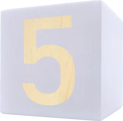 Immagine prodotto di Cubo di legno per lettere, 5 x 5 cm, bianco, numero 5