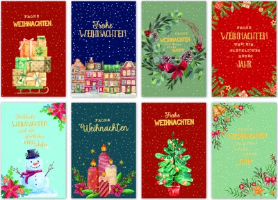 Produktbild von Weihnachten 100 Weihnachtskarten mit Umschlag ဠ1,25