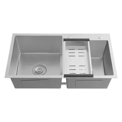 Immagine prodotto di Lavello, acciaio inossidabile, design a due vasche, colore argento