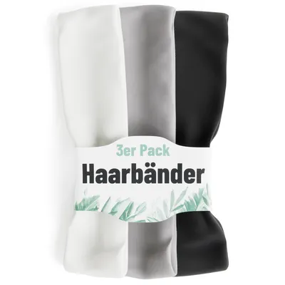 Produktbild von greate 3er Set Haarbänder Damen & Herren - Elastisches Haarband Damen - Stirnband Damen Sport - Jersey - rutschfest