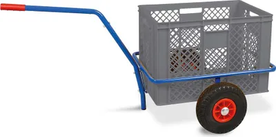 Produktbild von Handwagen mit Kunststoffkorb, H 410 mm, grau, LxBxH 1250 x 640 x 660 mm, Tragkraft 200 kg
