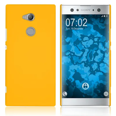 Produktbild von PhoneNatic Case kompatibel mit Sony Xperia XA2 Ultra - Hülle gelb gummiert Hard-case Cover