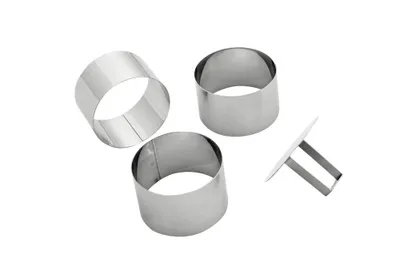 Produktbild von Schaumspeisering Dessertform Mousse-Ring Schaumgebäckringe 4er Set Rund °70mm Edelstahl