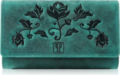 Produktbild von Paolo Peruzzi Damen Echtleder Geldbörse Portemonnaie Portmonee Brieftasche RFID Türkis