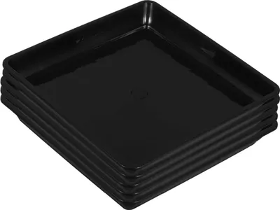 Obrázek produktu pro Obdélníkový plastový květináč s podšálkem pro rostliny pro vnitřní i venkovní použití - 5 kusů, 18 x 18 cm