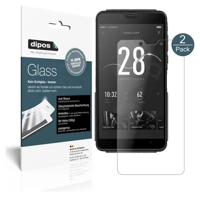 Produktbild von 2x Schutzfolie für Elephone Fighter matt - Anti-Shock 9H Folie dipos Glass