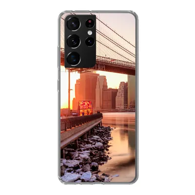 Produktbild von MuchoWow® Handyhülle Schutzhülle Hülle für Samsung Galaxy S21 Ultra New York - Brooklyn - Brücke Silikon Softcase Handy Hülle - Mobiltelefon