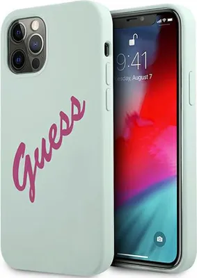 Immagine prodotto di Guess Guhcp12Mlsvsbf Iphone 12/12 Pro 6.1 Blu Fucsia/Blu Fuschia Custodia rigida in silicone Vintage