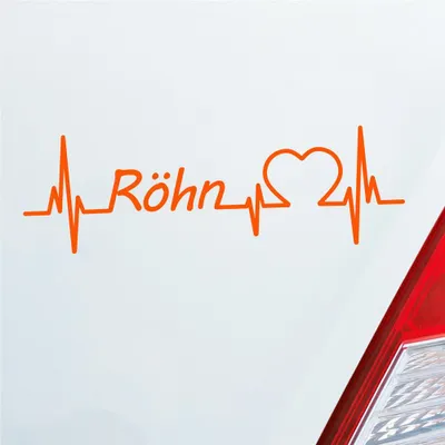 Produktbild von Auto Aufkleber Röhn Puls Herzschlag mit Ferien Region Motiv 19x6 cm Orange Sticker Heckscheibenaufkleber