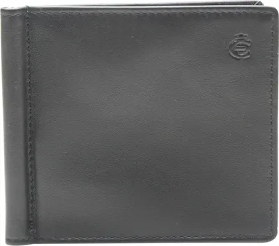 Image de Esquire Cuir pince à billets Logo Money Clip Wallet Black noir