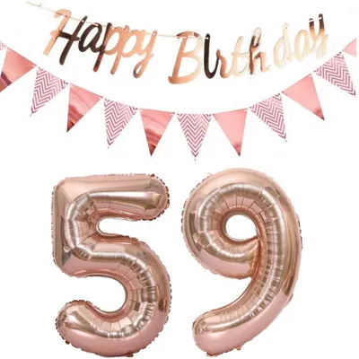Produktbild von Luftballons 10. Geburtstag Deko Set Rosegold mit Girlande und Wimpelkette, 40 Zoll Zahlenballon