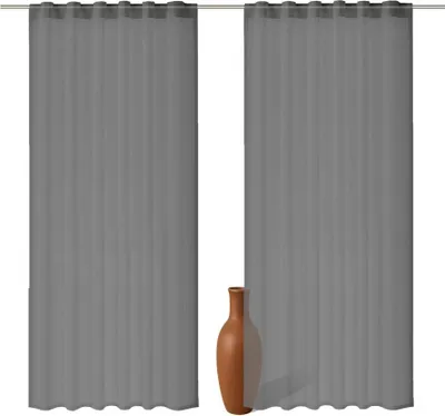 Produktbild von 2er Set Schlaufenschal Voile dunkelgrau 245cm transparent : Dunkelgrau : 245