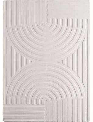 Image de Teppium Tapis boho scandinave Crème uni 200x290 cm, Tapis décoratif, Doux & facile d'entretien, Effet 3D, Tapis pour le salon et la chambre à coucher, Tapis lavable grande taille