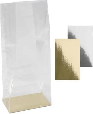 Productafbeelding van Mit Herz Blokbodemzakken - Transparant - Elegante geschenkverpakking - Koekjeszakje - Extra inlegbodem - Voedingsveilig - 12 x 8 cm - 27 cm
