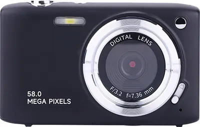 Produktbild von AIORBER Digitalkamera, 58 Megapixel Eingebaute Kamera, CCD Sensor, 16x Digitalzoom, Autofokus, Kompaktkamera, Doppelfunktion, Schwarz