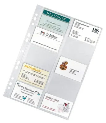 Produktbild von Visitenkartenhüllen A4 PP 100my VE=5x10 Stück