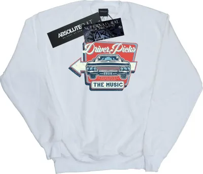Produktbild von Supernatural - "Driver Picks The Music" Sweatshirt für Herren BI45213 (M) (Weiß)