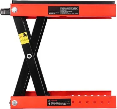 Produktbild von Motorlift für Motorräder – Tragfähigkeit 544 kg, verstellbare Höhe von 10,4 bis 38,1 cm, robuste Stahlschleiflift für Offroad-Motorräder und Dirtbikes.