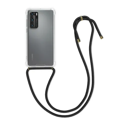 Produktbild von kwmobile Schutzhülle kompatibel mit Huawei P40 - Hülle mit Kordel zum Umhängen - Silikon Handy Case Transparent