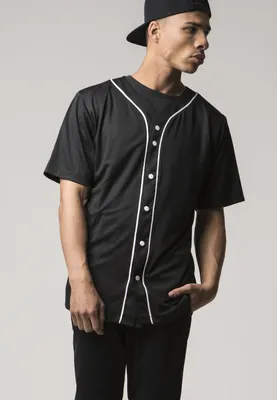 Image de Urban Classics Baseball Mesh Jersey blk/wht - L