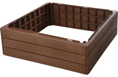 Produktbild von Gartenbeet aus Kunststoff, braun-anthrazit, 75,6 x 75,6 x 25 cm, einfache Montage