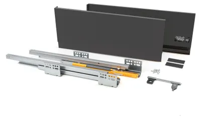 Imagen del producto de Cajón exterior Concept, capacidad 30 kg, altura 185 mm, profundidad 500 mm, color gris antracita, acero, marca Emuca
