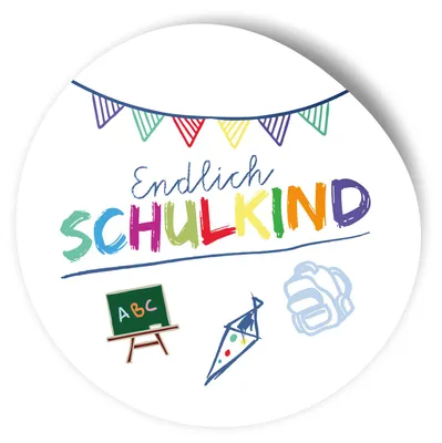 Produktbild von itenga 24x Sticker Endlich Schulkind WEISS - Schulanfang