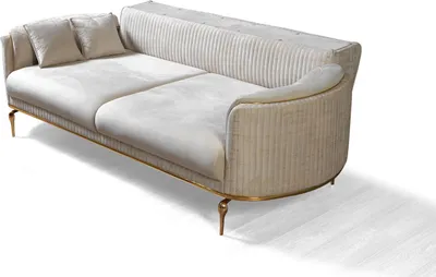 Produktbild von Sofa 3Sitzer Designer Sofa Couch Polster Sofas Textil Weiß Modern Dreisitzer