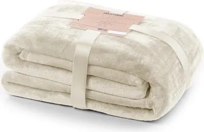 Produktbild von Kuscheldecke Tagesdecke Weich Wohndecke Sofadecke Decke  240 GSM Mic 70x150 cm Beige