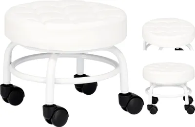 Immagine prodotto di Sgabello estetico per pedicure rotondo bianco