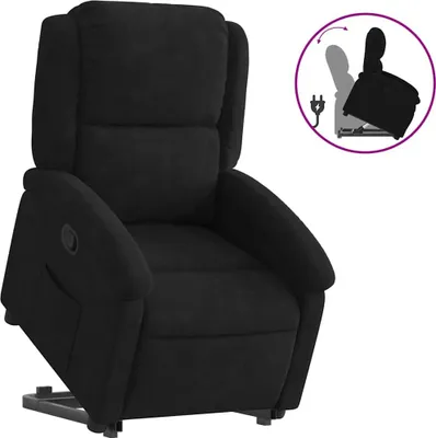 Image de vidaXL Fauteuil relax releveur noir velours
