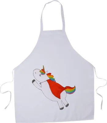 Produktbild von Mr. & Mrs. Panda Kochschürze Einhorn Super - Weiß - Geschenk, Gastro Schürze, Einhörner, Superheld, Grillschürze, Grill, Unicorn, Held, Küchenzubehör, Freundin