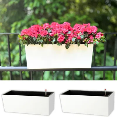 Immagine prodotto di Set di 2 fioriere da balcone autoirriganti, 50 cm