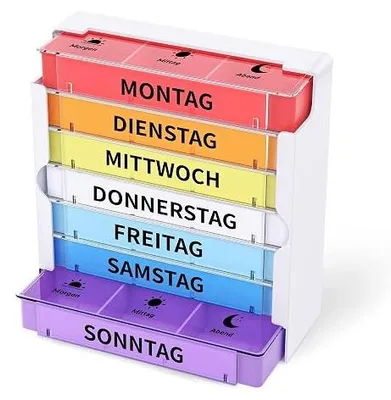 Zdjęcie produktu dla Pudełko na tabletki 7 dni 3 przegródki organizer leki rano