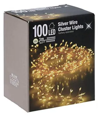 Obrázek produktu pro Stříbrná drátová světla CLUSTER - 100 LED / 1m