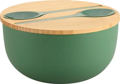 Produktbild von KESPER Salatschale mit Besteck BambusØ24cm grün
