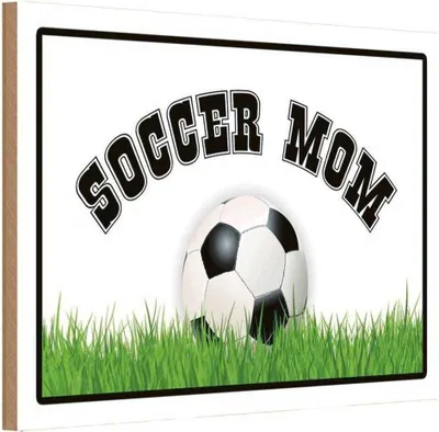Produktbild von vianmo Holzschild 12x18 cm Fußball Soccer Mom Mutter Sport Hobby