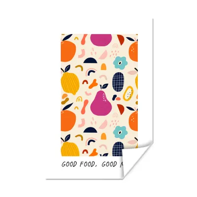 Produktbild von MuchoWow® Poster Gutes Essen, gute Laune - Sprichwörter - Zitate - Essen 20x30 cm - Papierdruck