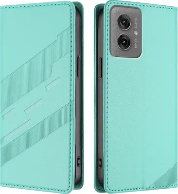 Image de Etui pour Motorola Moto G55 5G, étui portefeuille en cuirPolyuréthaneavec fente pour cartes et fonction stand Türkis