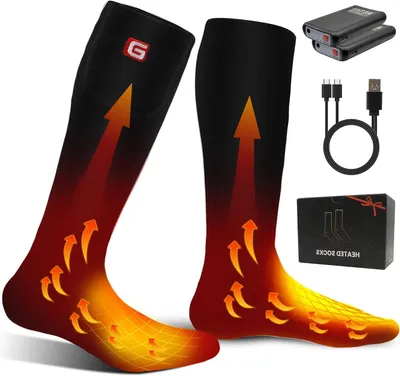 Image de Chaussettes chauffantes - rechargeables - électriques - 3 niveaux de température - pour hommes et femmes