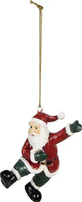 Immagine prodotto di Targhetta natalizia Clayre & Eef Babbo Natale 8 cm in poliresina rossa