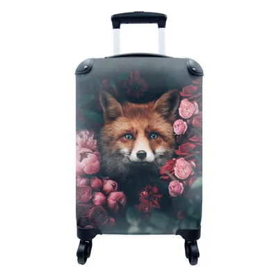 Produktbild von MuchoWow® Koffer Handgepäck Trolley Rollkoffer Kleine Reisekoffer mit 4 Rollen - Fuchs - Blumen - Tiere - Cabin Size < 55x40x23 cm & 55x40x20 cm - Fotokoffer - Kabinenkoffer - Boardgepäck - Reise-Box - Reisekoffer - Reisegepäck - Koffer mit Bild - Trolley für Kinder