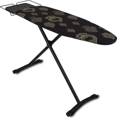 Produktbild von Klappbarer Bügeltisch Utah Stahl 125x41 H96cm mit Bügeleisenablage und Ablage